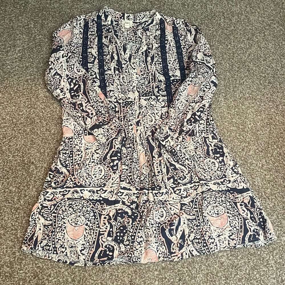 Anthropologie Tiny Boho 3/4 Length Sleeve Dress